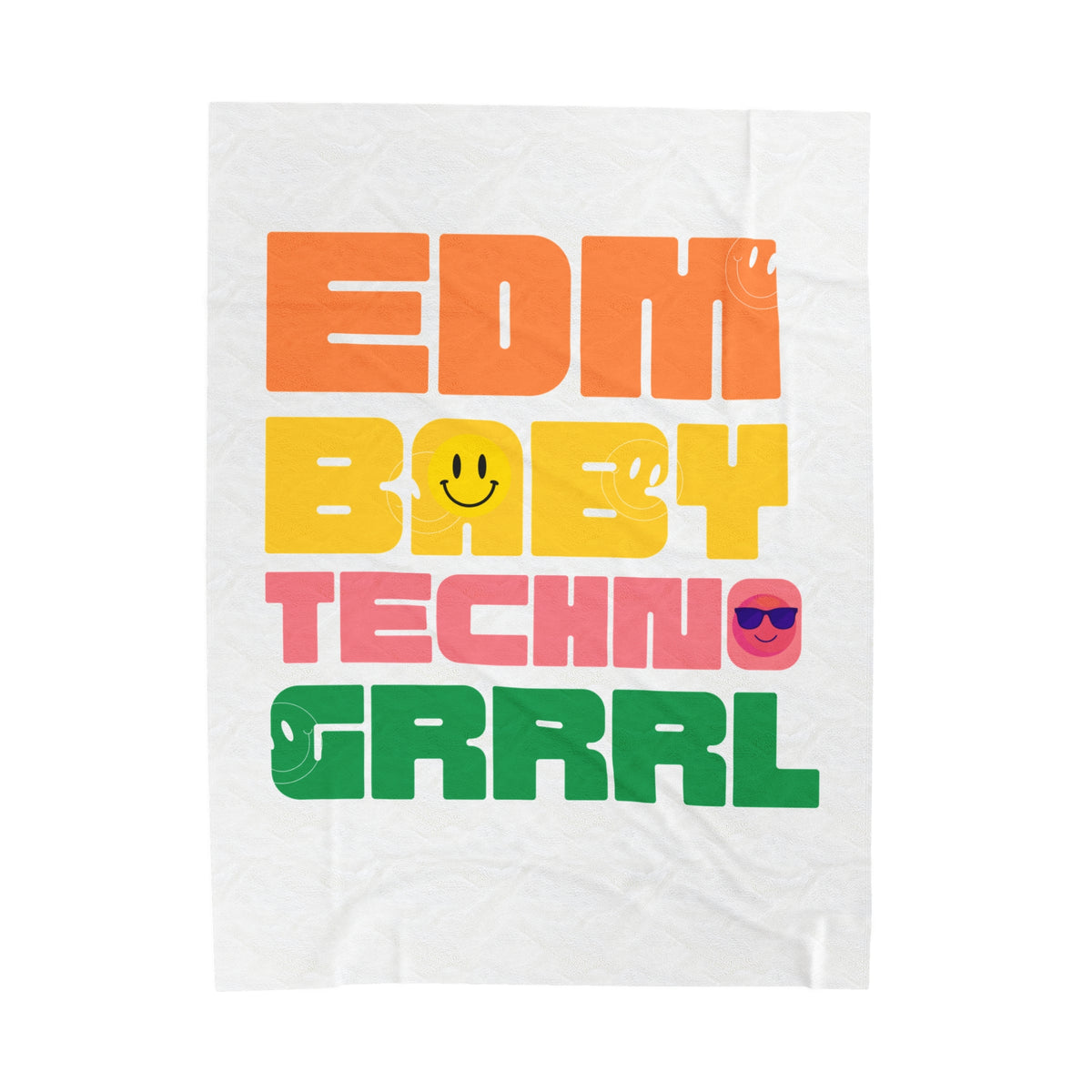 EDM Baby Techno Grrrl Velveteen Plush Blanket - Colorful and Cozy Throw for Music Lovers