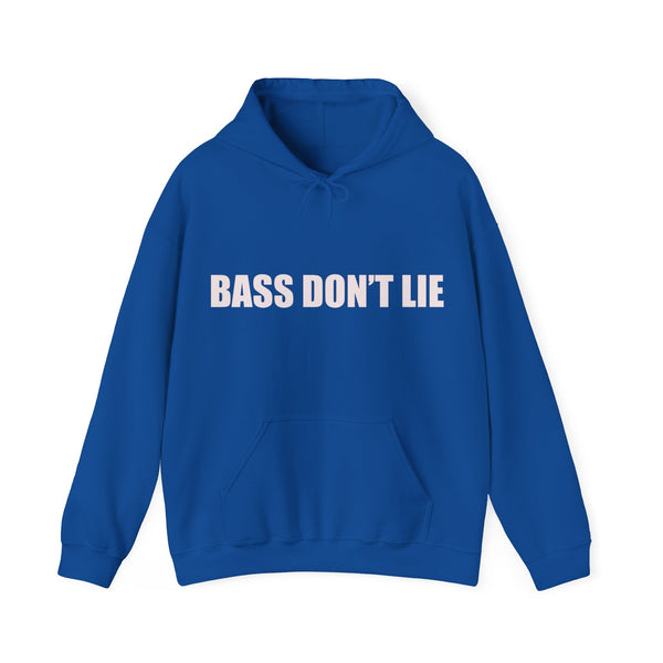 Bass Don't Lie - Unisex Heavy Blend™ Sweatshirt Hooded , Dance Music, Pop Culture, Classic, Unique Text, Slogan