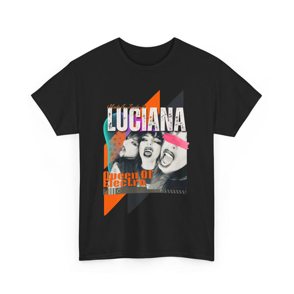 Luciana Queen of Electro Unisex Heavy Cotton Tee | Retro Music Graphic T-Shirt