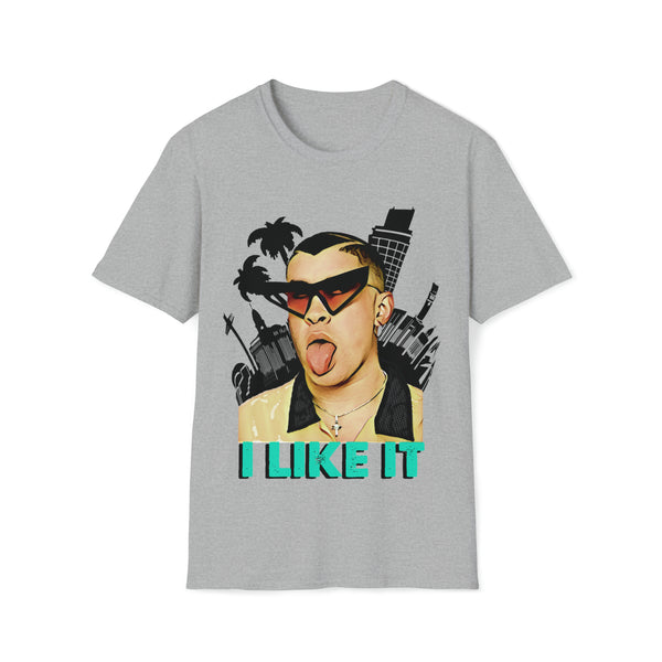 Bad Bunny I Like It, Unisex T Shirt, Fan Art T Shirt, Graphic Printed, Streetwear, Music, Pop Culture, Stylish, Classic.