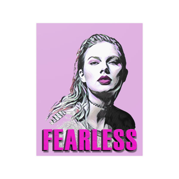 Taylor Swift - Fearless - Satin Poster (210gsm), Pop Culture, Wall Art, Fan Art, Music, Empowering, Chic Modern Wall Decor, Contemporary Icon. Legend, Pink.