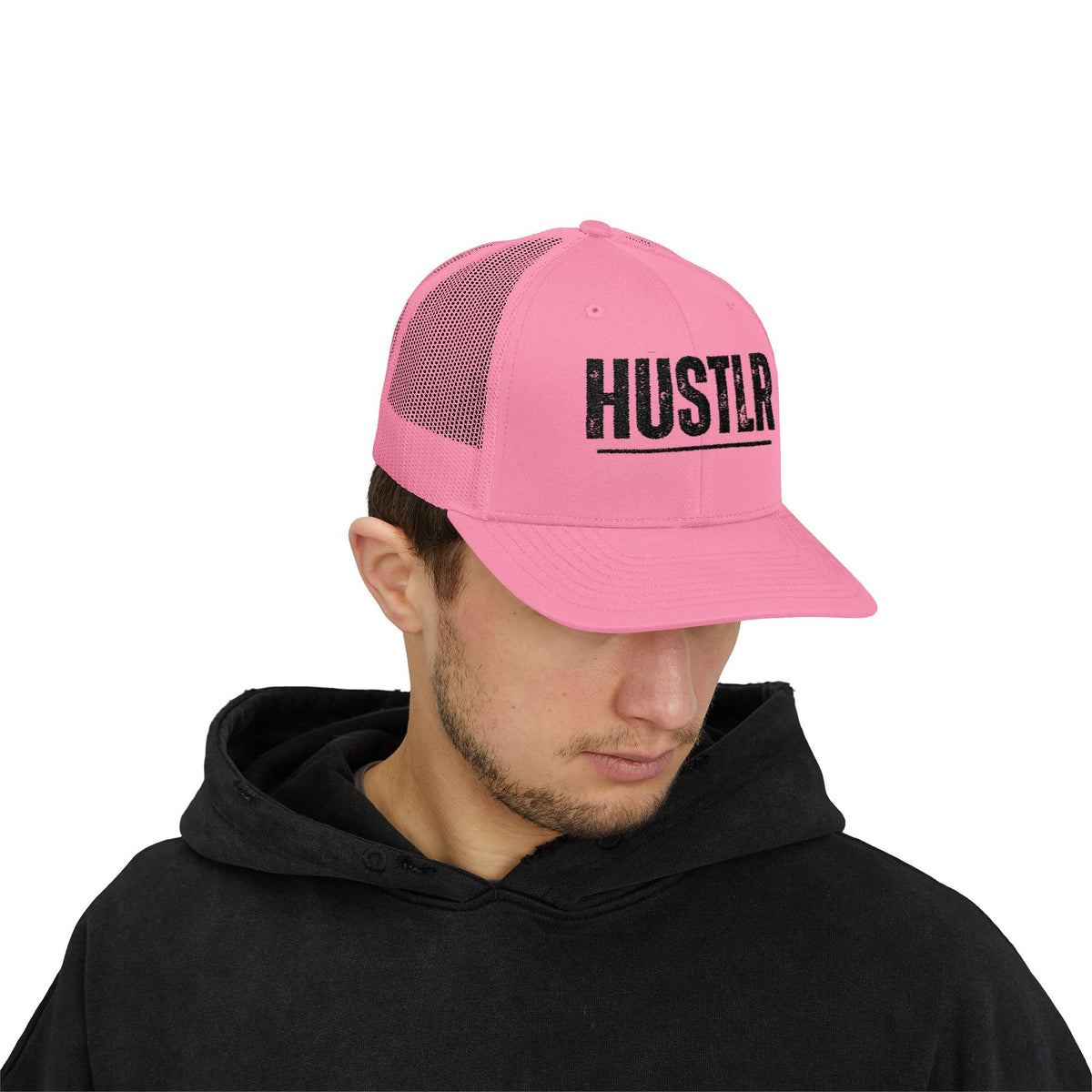 HUSTLR Snapback Trucker Cap - Bold Red Hat for Entrepreneurs