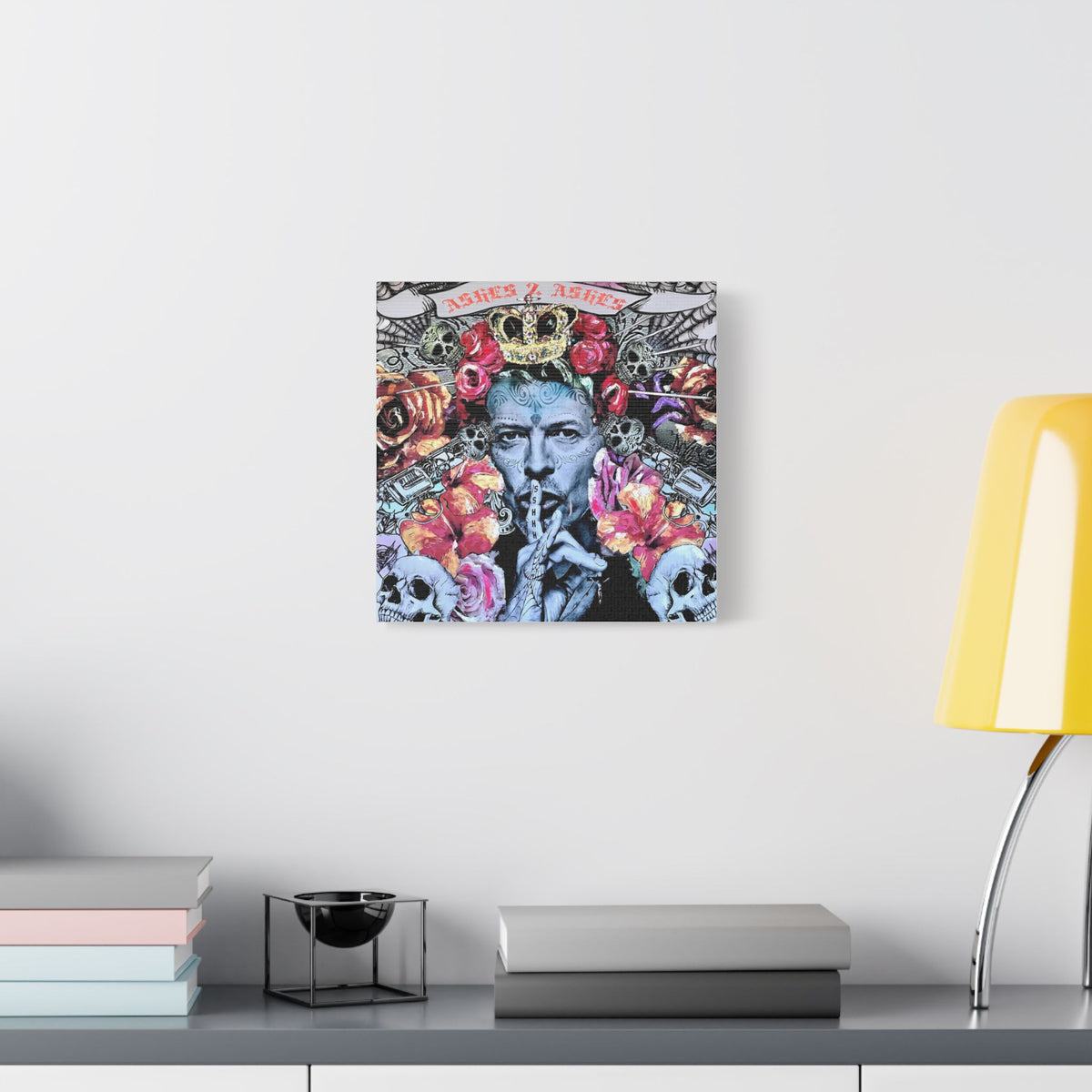 David Bowie - Ashes 2 Ashes - Canvas Gallery Wrap, Pop Culture, Wall Art, Fan Art, Music, Glam Rock Legend Iconic Pop Rock Artist, Inspirational Legend.