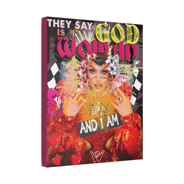 Sasha Colby - God Is A Woman - Canvas Gallery Wrap, Fan Art, Drag Queen, Drag Race, Pop Culture, Wall Art, Empowering, Chic Modern Wall Decor, Contemporary Icon.