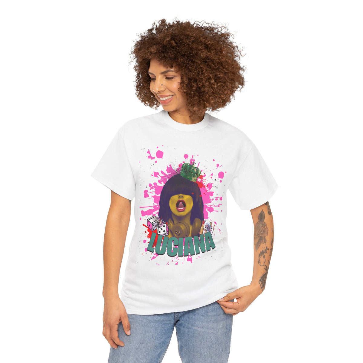 Luciana Graphic Unisex Heavy Cotton Tee - Fun and Playful Design