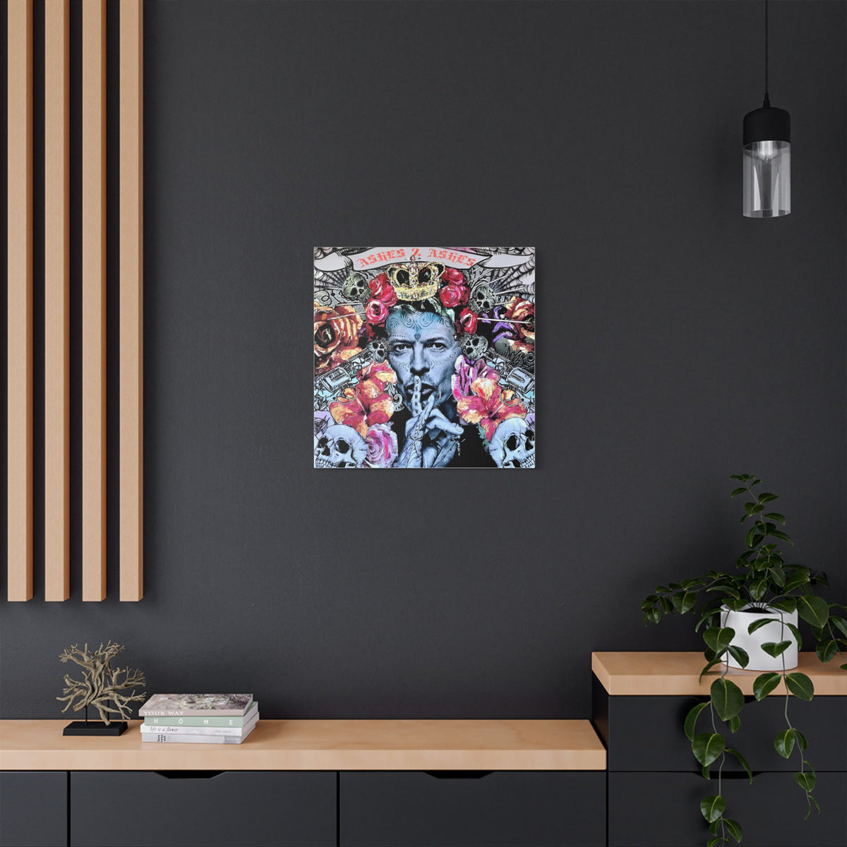 David Bowie - Ashes 2 Ashes - Canvas Gallery Wrap, Pop Culture, Wall Art, Fan Art, Music, Glam Rock Legend Iconic Pop Rock Artist, Inspirational Legend.