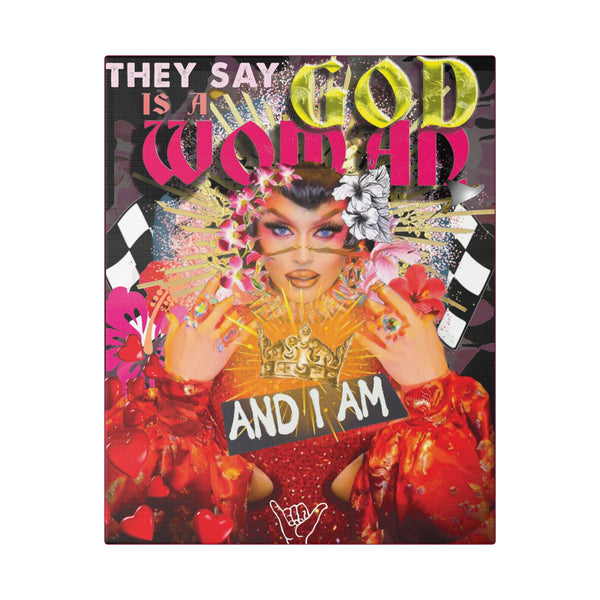 Sasha Colby - God Is A Woman - Canvas Gallery Wrap, Fan Art, Drag Queen, Drag Race, Pop Culture, Wall Art, Empowering, Chic Modern Wall Decor, Contemporary Icon.