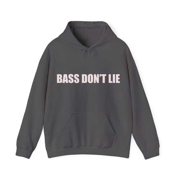 Bass Don't Lie - Unisex Heavy Blend™ Sweatshirt Hooded , Dance Music, Pop Culture, Classic, Unique Text, Slogan
