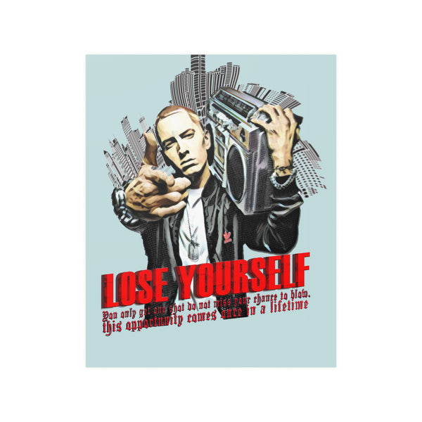 Eminem - Lose Yourself - Satin Poster (210gsm), Pop Culture, Wall Art, Fan Art, Music, Rap, Hip Hop, Empowering, Chic Modern Wall Decor, Contemporary Icon. Legend.